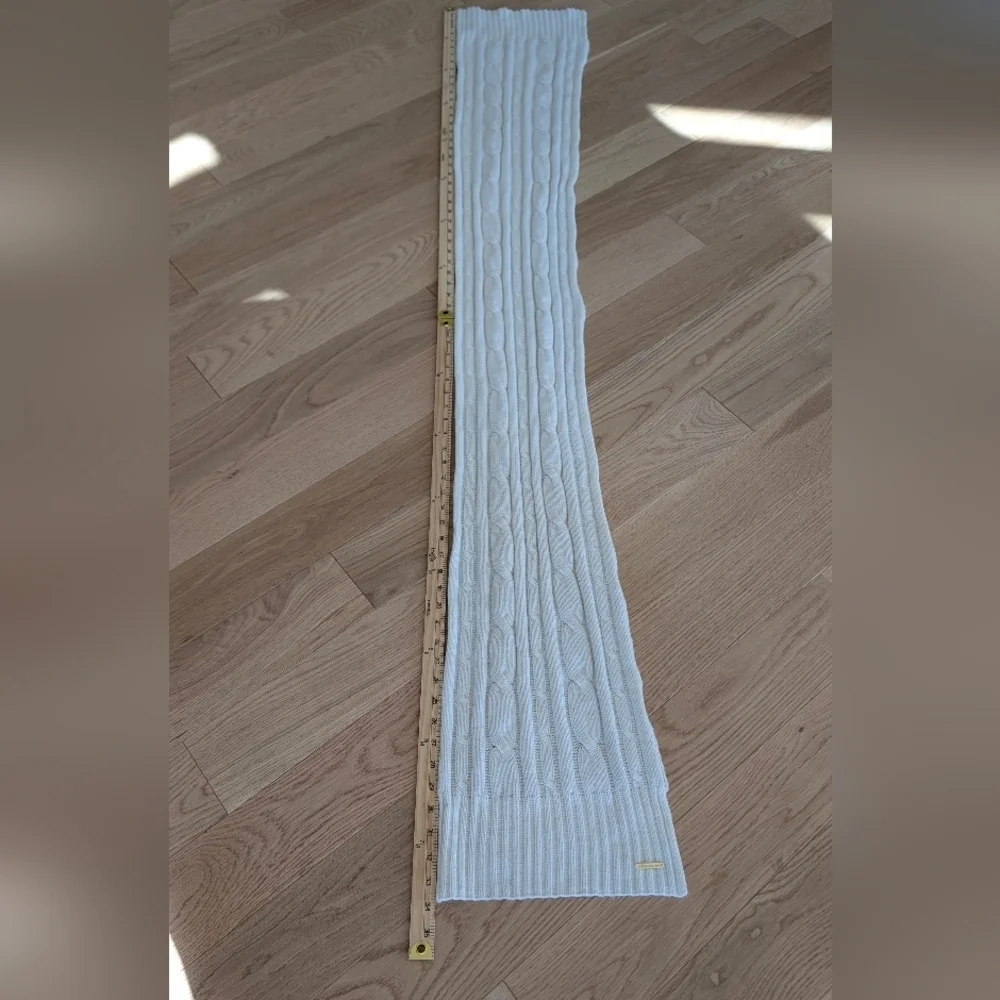 Michael Kors Cable Knit Scarf Cream Acrylic And Wool Blend